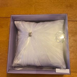 Pink Princess Ring Bearer Pillow - white and rhinestone